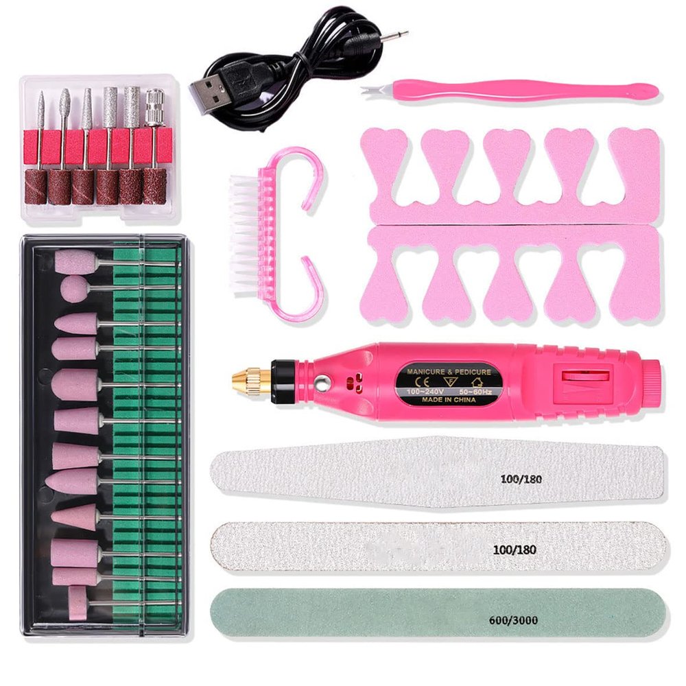 Electric Nail Drill,Portable Professional Nail Drill Machine Nail File Set, for Regular Polish Acrylic Nails-Nail File