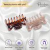 Parcelona French Classic Small 2.5" Celluloid Set of 2 Jaw Hair Claw Clips for Women and Girls (Blush Pink-Tortoise Shell) view 2