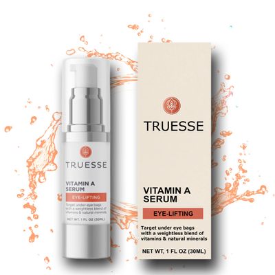 TRUESSE Ayurvedic Vitamin A Serum Natural Retinol for Firm Bright Skin - Reduces Under Eye Bags Hyaluronic Acid for Hydration