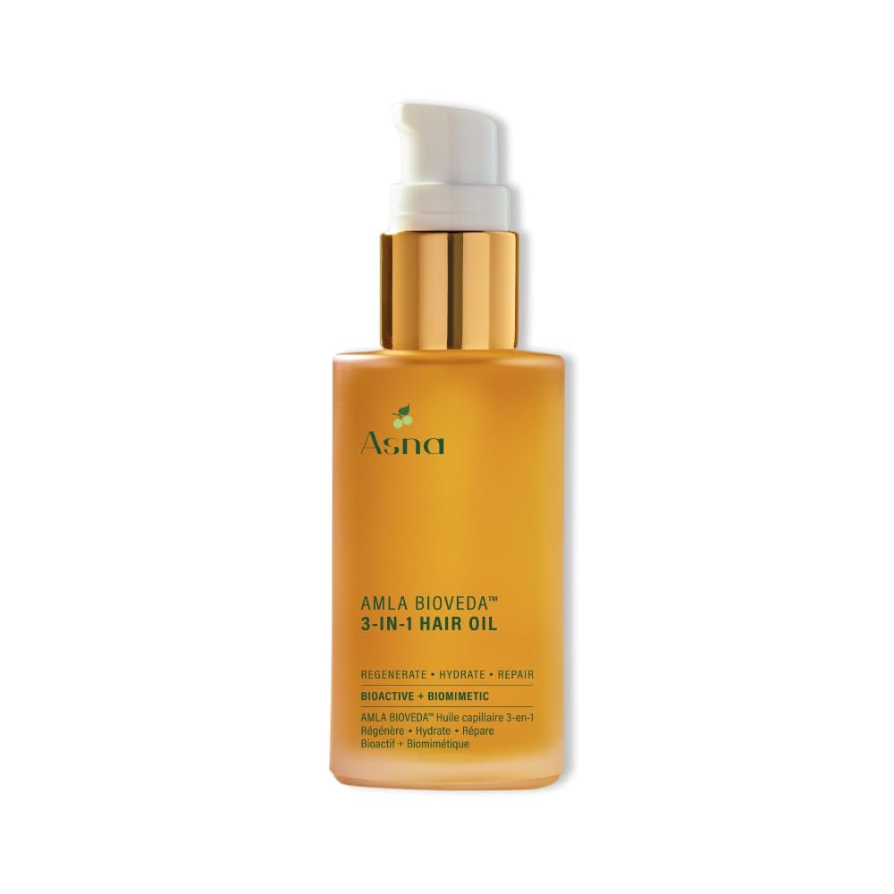 Asna Amla BioVeda 3 in 1 Hair Oil  Organic Hair and Scalp Serum, Bond Complex for Scalp Hydration, Frizz Control and Hair Growth  Jasmine and Amla (1 oz)