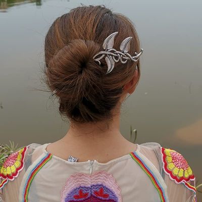Celtic Knot Hair Artifact Hairpin Leaf Hairpin Alloy Hair Stick Pagan Gothic Hair Accessories Gift (Color : 3)