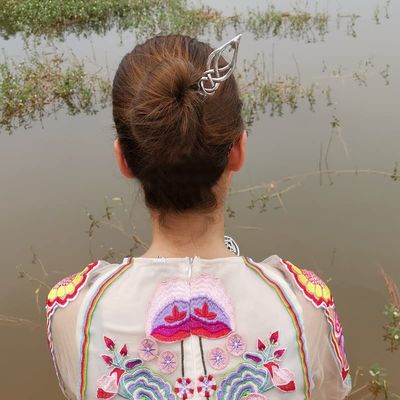Celtic Knot Hair Artifact Hairpin Leaf Hairpin Alloy Hair Stick Pagan Gothic Hair Accessories Gift (Color : 1)