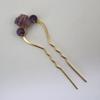 Amethyst Hair Stick Handmade Quartz Hairpin Headdress Jewelry Hairpin Hair Accessories Amethyst Magic Gift (Color : Light Yellow Gold Color) view 3