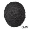 Afro Men's Toupee For Black Mens Weave Afro Human Hair Unit Kinky Curly Afro Toupee For Black Men Hair Pieces African American Durable Injection PU with Breathable Holes Man Weave (8''*10'', 1# JET BLACK 8MM-WAVE) view 3
