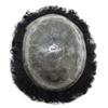 Afro Men's Toupee For Black Mens Weave Afro Human Hair Unit Kinky Curly Afro Toupee For Black Men Hair Pieces African American Durable Injection PU with Breathable Holes Man Weave (8''*10'', 1# JET BLACK 6MM-WAVE) view 2