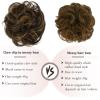 RUWISS Claw Clip Messy Bun Hair Piece Real Human Hair Buns Wavy Curly Chignon Hair Bun Extensions Tousled Updo Hair Buns Claw Clip Ponytail Hairpieces (Dark Brown with Golden Blonde) view 4