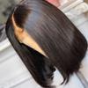 Straight Short Bob Wig Lace Closure Human Hair Wigs For Women Remy 4X4 Blunt Cut Short Bob Wig Can By Dyed And Curl 4X4 Bob 180 Density 8inch view 2