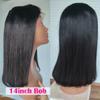 Straight Short Bob Wig Lace Closure Human Hair Wigs For Women Remy 4X4 Blunt Cut Short Bob Wig Can By Dyed And Curl 4X4 Bob 180 Density 8inch view 3