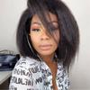 13X4 Lace Front Wig Brazilian Kinky Straight Human Hair Bob Wigs 4X4 Lace Closure Pre Plucked Remy Wigs For Black Women 13x4 lace front 10inch 150% view 1