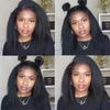 13X4 Lace Front Wig Brazilian Kinky Straight Human Hair Bob Wigs 4X4 Lace Closure Pre Plucked Remy Wigs For Black Women 13x4 lace front 10inch 150% view 2