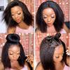 13X4 Lace Front Wig Brazilian Kinky Straight Human Hair Bob Wigs 4X4 Lace Closure Pre Plucked Remy Wigs For Black Women 13x4 lace front 10inch 150% view 3