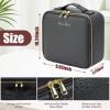 Extrei Gent Makeup Travel Train Case with Mirror LED Light 3 Adjustable Brightness Large Cosmetic Bag Portable Storage Adjustable Partition Waterproof Makeup Brushes Make up Jewelry Gift for Women view 4