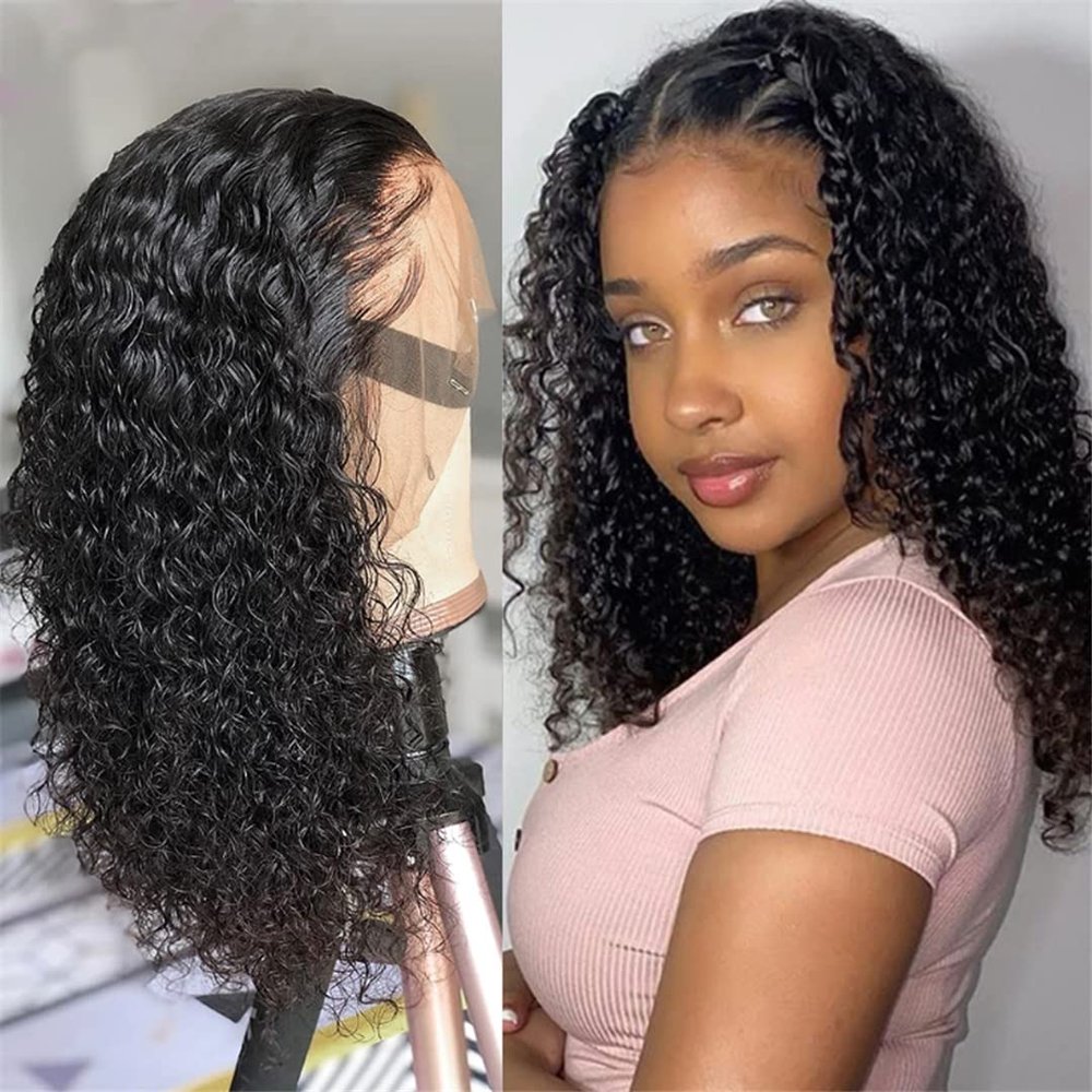 180 Density 4X4 Closure Short Bob Wig Kinky Curly Pre Plucked Remy Glueless Human Hair Lace Wig 8-16inch Afro Curl 13X4 Wig 180 Density 16inch