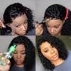 180 Density 4X4 Closure Short Bob Wig Kinky Curly Pre Plucked Remy Glueless Human Hair Lace Wig 8-16inch Afro Curl 13X4 Wig 180 Density 16inch view 2