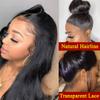 360 Hd Lace Frontal Wig Straight 13X4 Lace Front Human Hair Wigs Brazilian Straight Remy 4X4 Closure Wig For Women 200% 360 HD Transparent 26inch view 2