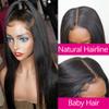 360 Hd Lace Frontal Wig Straight 13X4 Lace Front Human Hair Wigs Brazilian Straight Remy 4X4 Closure Wig For Women 200% 360 HD Transparent 26inch view 3
