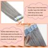 Fenicy Gray Hair Extensions Tape in Real Human Hair Seamless Skin Wefts Invisible Tape-on Hair Extensions Silky Straight Color Grey 16inch20pcs view 2