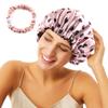 ELIHAIR Stain Bonnet Silky Sleep Cap Adjustable Satin Cap for Night Sleeping Hair Bonnet Reversible Double Layer Lotus Pink view 1