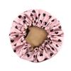 ELIHAIR Stain Bonnet Silky Sleep Cap Adjustable Satin Cap for Night Sleeping Hair Bonnet Reversible Double Layer Lotus Pink view 3