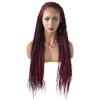 30 Box Braided Wigs For Black Women 4 3/4X13 Lace Front with Baby Hair Micro Twist Synthetic Cornrow Wigs Lightweight Famale Tribal Braids Wigs view 1