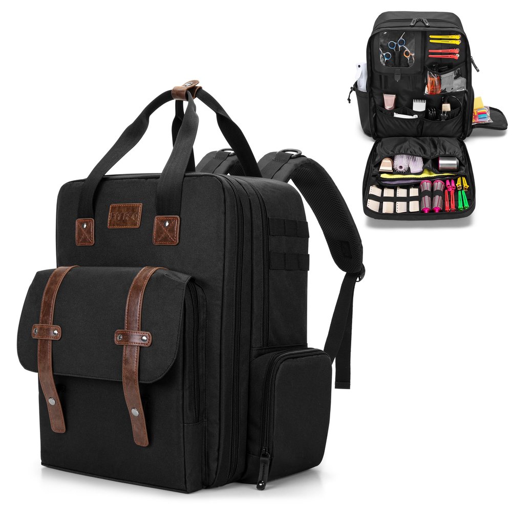 BAFASO Large Capacity Barber Case, Travel Hairdresser Bag Holds Various Hair Cutting Tools (Bag Only), Black