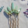 Crystal Pure Copper Hair Stick Amethyst Pink Crystal Raw Crystal Hair Accessories Hairpin Jewelry Bride Wedding Party Gift (Color : 8) view 1