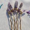 Crystal Pure Copper Hair Stick Amethyst Pink Crystal Raw Crystal Hair Accessories Hairpin Jewelry Bride Wedding Party Gift (Color : 7) view 1