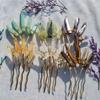 Crystal Pure Copper Hair Stick Amethyst Pink Crystal Raw Crystal Hair Accessories Hairpin Jewelry Bride Wedding Party Gift (Color : 7) view 2