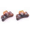 Parcelona French Love Hearts Very Small 1 3/4" Celluloid Acetate Set of 2 Claw Clips for Thin Hair Durable Fashion Hair Styling Clips Women Hair Accessories Girls Hair Clips Claw, Made in France (Tortoise Shell) view 1
