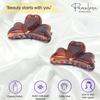 Parcelona French Love Hearts Very Small 1 3/4" Celluloid Acetate Set of 2 Claw Clips for Thin Hair Durable Fashion Hair Styling Clips Women Hair Accessories Girls Hair Clips Claw, Made in France (Tortoise Shell) view 2