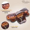 Parcelona French Love Hearts Very Small 1 3/4" Celluloid Acetate Set of 2 Claw Clips for Thin Hair Durable Fashion Hair Styling Clips Women Hair Accessories Girls Hair Clips Claw, Made in France (Tortoise Shell) view 3