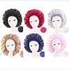 DEPHNARSA Extra Large Sleep Cap Jumbo Cap Large Satin Bonnet with Comfort Elastic Band (H-Asst 6PK) view 1