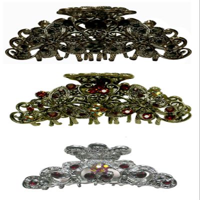 JCGY Set of 3 Crystal Jaw Clips Metal Claws, Unique 2 Styles 3 Colors Hair StylingJetStop-HB5siam