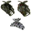 JCGY Set of 3 Crystal Jaw Clips Metal Claws, Unique 2 Styles 3 Colors Hair StylingJetStop-HB5siam view 2