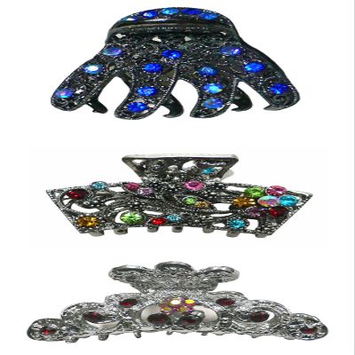 JJCGY Set of 3 Crystal Jaw Clips Metal Claws, 3 Unique Styles for Women Hair Styling nSapMultiSiam