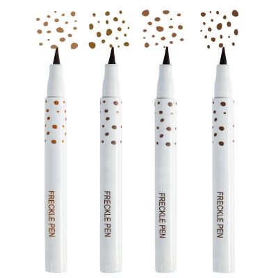 Sumeitang Freckle Pen, 4 Colors Kit - Natural Lifelike Faux Freckle Makeup Pen, Waterproof Long Lasting, Create Sunkissed Skin(4Pack)