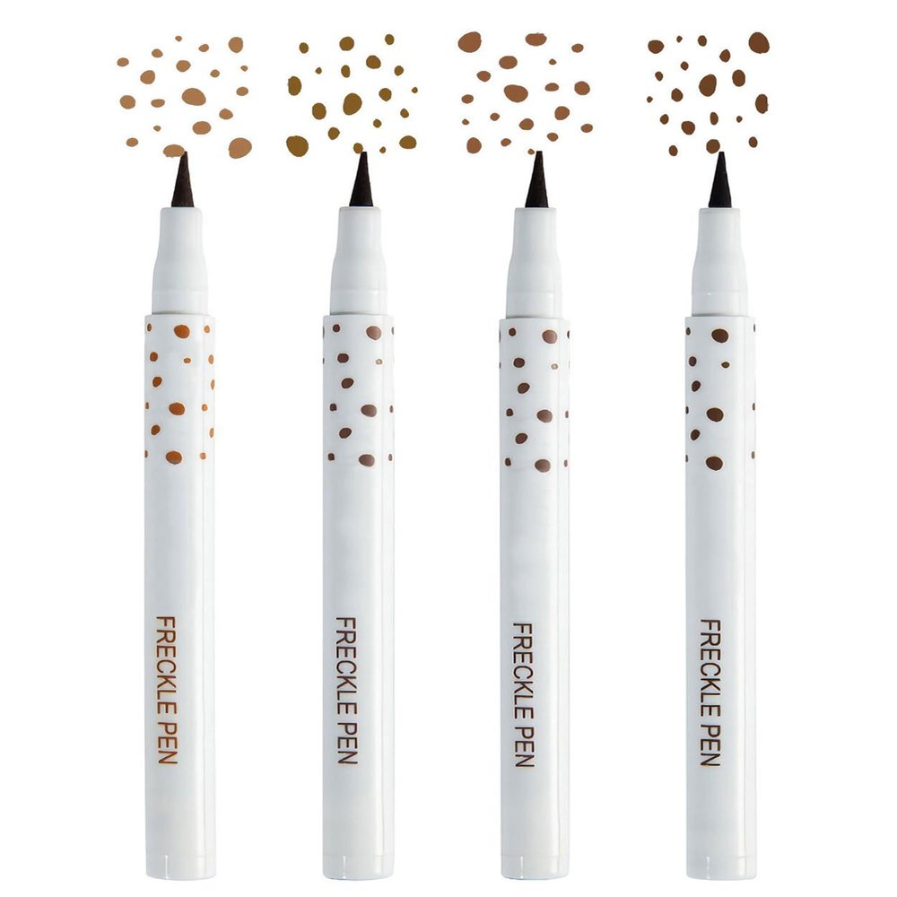 Sumeitang Freckle Pen, 4 Colors Kit - Natural Lifelike Faux Freckle Makeup Pen, Waterproof Long Lasting, Create Sunkissed Skin(4Pack)