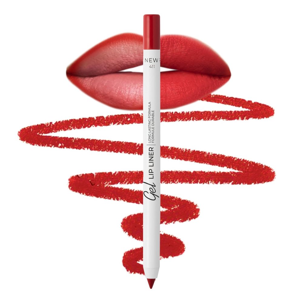 Lamel Matte Gel Lip Pencil Waterproof, Long Lasting, High Pigment & Sharpenable Creamy Texture for Smooth Finish Dark Red, Vegan - Vegan, Ruby red - N.411