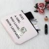 G2TUP Snow Leopards Lover Gift Who Loves Snow Leopards Makeup Bag Wild Cat Big Cat Cosmetic Bag Animal Lover Gift Zipper Travel Pouch (Loves Snow Leopards White Bag) view 4