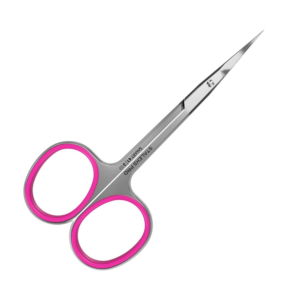 Staleks Professional Cuticle Scissors Manicure Scissors, Stainless Steel, Extra Fine Curved Blades Smart 41 Type 3 SS-41/3