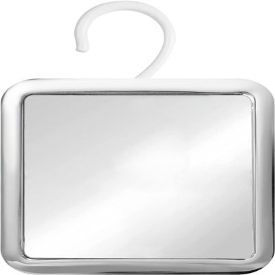 MIRRORVANA Hanging Fogless Shower Mirror for Shaving with 360 Rotatable Swivel Hook - Anti Fog and Shatterproof 6.3" x 6.3" Surface (Chrome)
