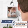 MIRRORVANA Hanging Fogless Shower Mirror for Shaving with 360 Rotatable Swivel Hook - Anti Fog and Shatterproof 6.3" x 6.3" Surface (Chrome) view 2