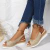 oiangi Wedge Sandals for Women Casual Summer Fish Mouth Open Toe Slingback Buckle Hemp Rope Platform Sandals Comfortable Outdoor Ladies Shoes Sandalias Beige view 4