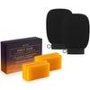 VALITIC 4 Pack Kojic Acid Vitamin C & Retinol Soap Bars for Dark Spot Bundle with 2 Black Exfoliating Gloves for Body Scrubs view 1