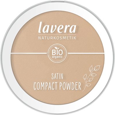 lavera Satin Compact Powder -Tanned 03- nude - Almond Oil & Rice Powder - Vegan - Mattifying - Long-Lasting - Velvety Texture 0.32 Fl Oz