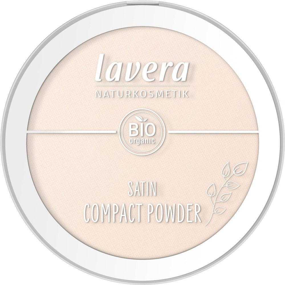 lavera Satin Compact Powder -Light 01- nude - almond oil & rice powder - Vegan - matting - long-lasting - Velvety texture 0.32 Fl Oz
