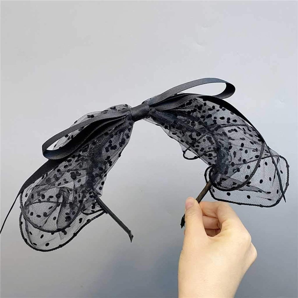 1 Piece Mesh Bow Headband Ladies Bridal Headband Tiara Romantic Ladies Wedding Hair Accessories Hairpin (Color : B)