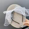 1 Piece Mesh Bow Headband Ladies Bridal Headband Tiara Romantic Ladies Wedding Hair Accessories Hairpin (Color : A) view 4