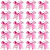 20 Pieces 7 Inch Breast Cancer Awareness Cheer Hair Bows Ponytail Holder Large Glitter Pink Ribbon Hair Bows Accessories Elastic Band Handmade for Teens Women view 1