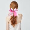 20 Pieces 7 Inch Breast Cancer Awareness Cheer Hair Bows Ponytail Holder Large Glitter Pink Ribbon Hair Bows Accessories Elastic Band Handmade for Teens Women view 4